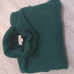 J. Crew S Wool Alpaca Blend Dark Green Turtleneck Sweater Warm Thick
